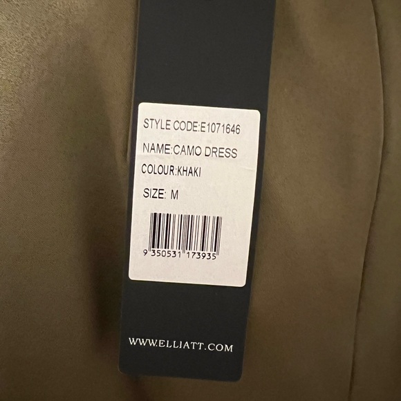 NWT Elliott Camo Asymmetric Satin Cocktail Dress - Picture 8 of 8